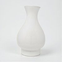 Vintage White Glass Lamp Shade: Crimped Edge Replacement Shape