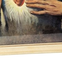 Vintage 1952 Sacred Heart Pair: Florence Kroger Jesus and Mary Wall Hangings