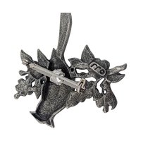 Vintage 1980s JJ Cardinal Brooch: Jonette Jewelry Silver Tone Bird Pin