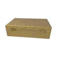 Vintage Gold Jewelry Box: 1970s Cantilever Storage Case