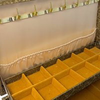 Vintage Gold Jewelry Box: 1970s Cantilever Storage Case