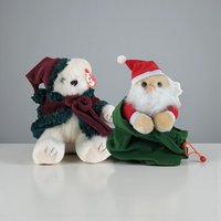 Vintage Christmas Plush Toy: Choice of Ty Bear or Bachmans Santa