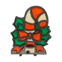 Vintage Candy Cane Tealight Holder: Faux Stained Glass Holiday Decor