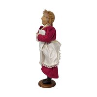 Vintage Christmas Caroler Figure: 12.5-Inch Woman in Red Dress Holiday Decor