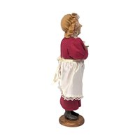 Vintage Christmas Caroler Figure: 12.5-Inch Woman in Red Dress Holiday Decor