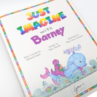 Vintage 1992 Just Imagine: Barney the Dinosaur Hardcover Picture Book