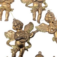 Vintage Gold Cherub Ornaments: Set of 11 Musical Angel Decorations