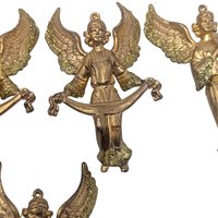 Vintage Gold Plastic Angel Ornaments: Set of 9 Holiday Decorations