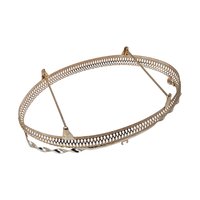 Vintage Oval Vanity Tray Frame: Gold Tone Metal Gallery Rail Base for DIY Projects