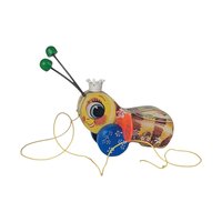 Vintage 1950s Queen Buzzy Bee Lot: Set of Two Fisher-Price Pull Toys