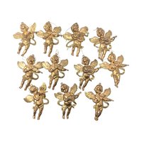Vintage Gold Cherub Ornaments: Set of 11 Musical Angel Decorations