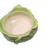 Vintage Ceramic Cabbage Bowl: Holland Mold Green Covered Dish