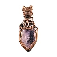 Amethyst Copper Pendant: Handmade Wire Wrapped Purple Gemstone