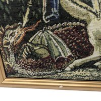 Vintage St George Slaying Dragon Puffy Tapestry: Framed Religious Art