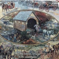 Vintage Countryside Tapestry - Thomas Kinkade Song of Solomon 7:11 Wall Art