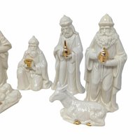 Vintage Porcelain Nativity Set: 8 Piece Christmas Scene