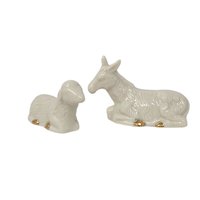 Vintage Porcelain Nativity Set: 8 Piece Christmas Scene