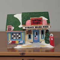 Vintage 1997 Junction Cafe Lighted Building: Seasonal Specialties Village