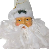 Vintage Christmas Choice: Plush Santa Heads Plastic Face & Elf Baker