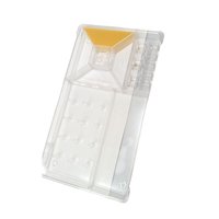 Vintage Amber Plastic Sewing Box: Floral Storage Case