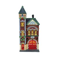 Vintage 1990 Red Brick Fire Station: Dept 56 Christmas in the City