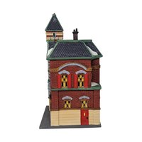 Vintage 1990 Red Brick Fire Station: Dept 56 Christmas in the City