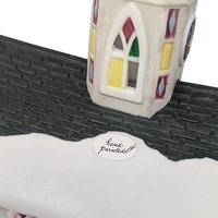 Vintage Claire Burke Ceramic Church: Handpainted Tealight Candle Holder