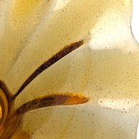 Vintage Amber Art Glass Basket with Hand-Pulled Handle