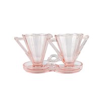 1930s Pink Depression Glass Cream and Sugar Set