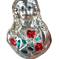 1982 Inge Glass Angel with Roses Ornament