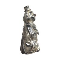 Vintage Silver Tone Metal Clown Bank