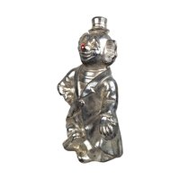 Vintage Silver Tone Metal Clown Bank