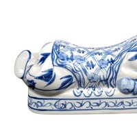 Vintage Chinese Blue and White Porcelain Opium Pillow