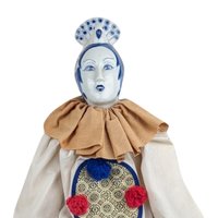 Vintage Porcelain Chinese Opera Doll with Peacock Hat