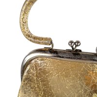 Vintage 1960s Clear Vinyl Purse with Gold Tinsel and Glitter