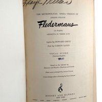 1951 Fledermaus Opera Vocal Score: Johann Strauss Book