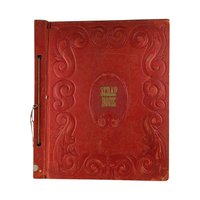 Vintage Large Red Embossed Scrapbook: Norman Rockwell Art Prints