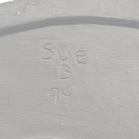 Vintage 1994 Hand-Painted Ceramic Black Panther: Sue B Signed Wildlife Figurine