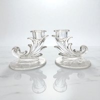Vintage Fostoria Navarre Baroque Candlestick Holders