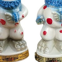 Pair of 1968 Jim Beam Donkey Decanter: C. Miller Political Clown