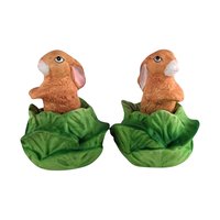 Vintage Bunny in Lettuce Figurines