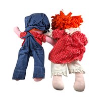 Handmade Raggedy Plush Doll Pair