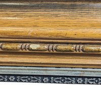 Antique Large Ornate Wood Picture Frame with Portrait