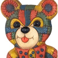 Vintage Foamcraft Patchwork Teddy Bear Wall Hanging