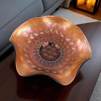 Vintage Fenton Coin Dot Carnival Glass Bowl