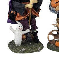 Vintage 13" Halloween Figures, Fabric Witch and Scarecrow