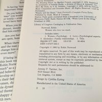 1985 Women Who Love Too Much Hardcover, Robin Norwood