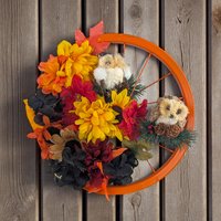 Vintage Autumn Owl Wreath