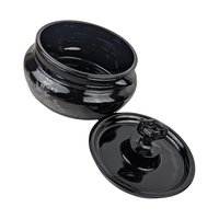 VTG  L.E. Smith Mt. Pleasant Black Amethyst Glass Covered Bean Pot