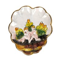 Vintage Embossed Italian Capodimonte Trinket Dish